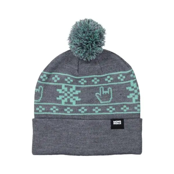 Mons Royale Pom Pom Beanie - Mint/Edge