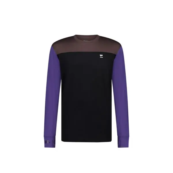 Mons Royale Yotei Merino Long Sleeve Men's - Violet / Cedar / Black