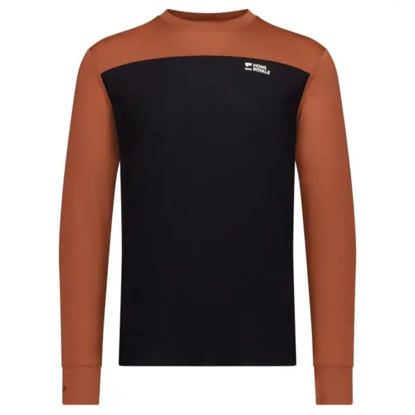 Mons Royale Yotei Merino Long Sleeve Men's - Sienna / Black