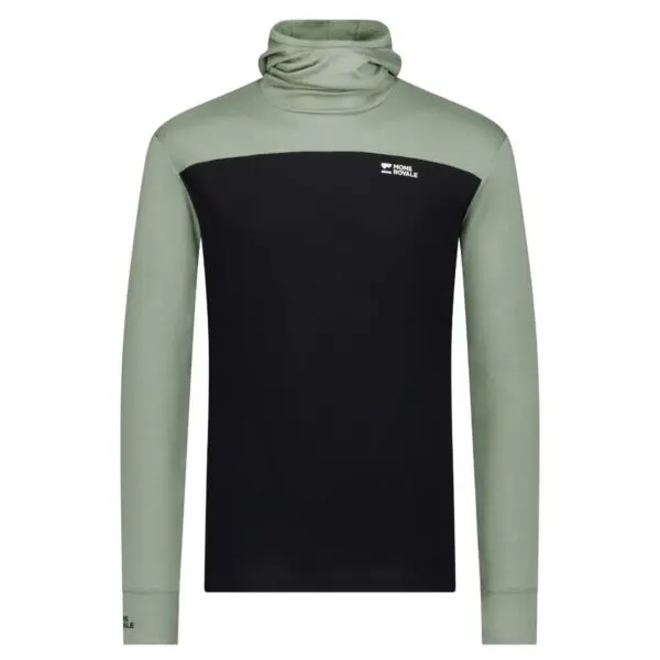 Mons Royale Yotei Merino Powder Hood Long Sleeve Men's - Willow / Black