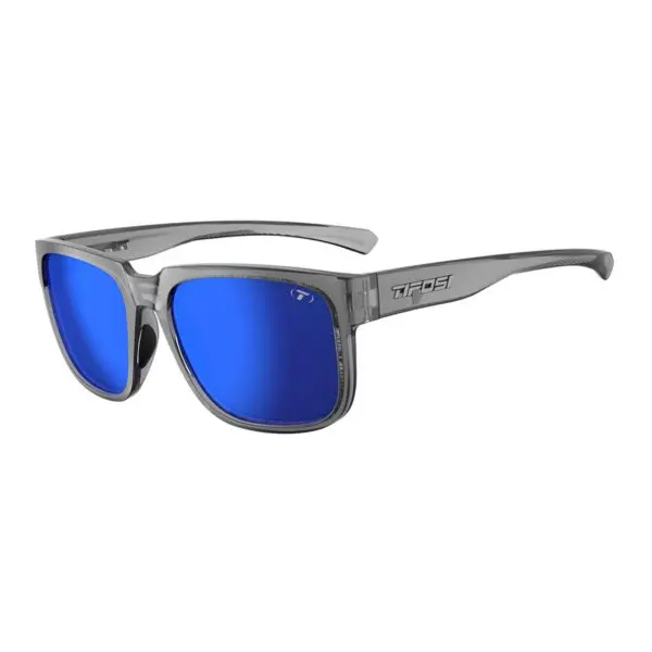 Tifosi Shumo Sunglasses - Crystal Smoke (Cobalt Blue Mirror)