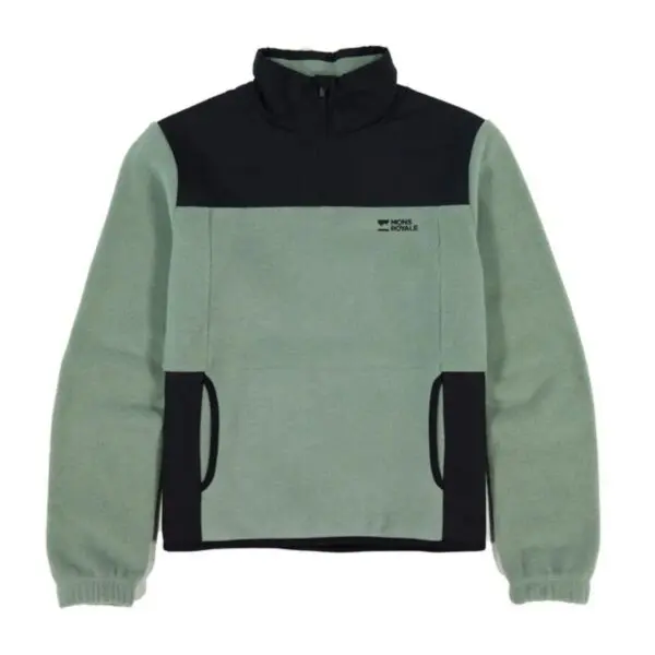 Mons Royale Pile Up Wool Fleece 1/4 Zip Women's - Mossy Green