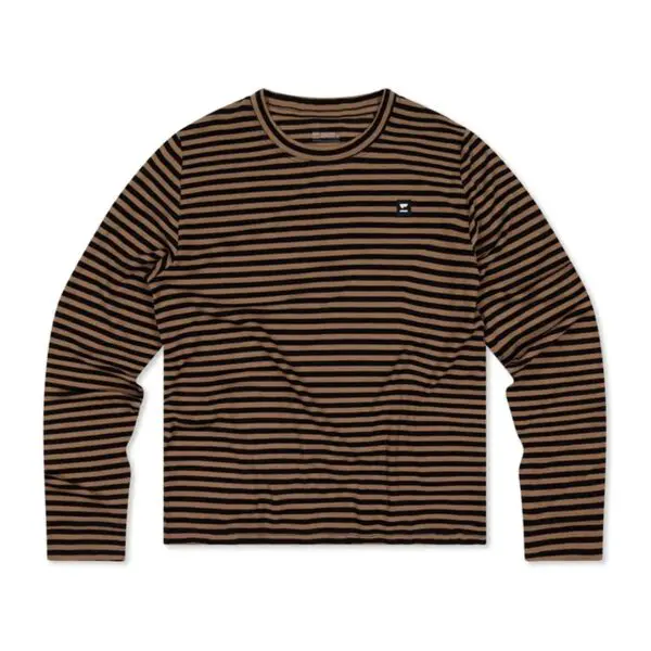 Mons Royale Icon Merino Long Sleeve Women's - MR Stripe Toffee