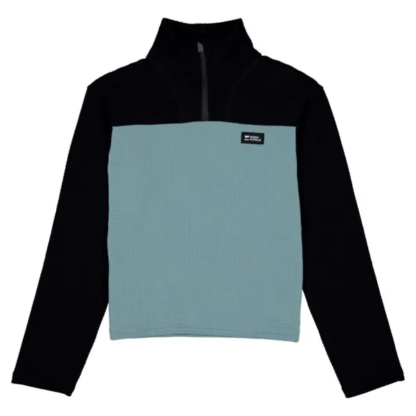 Mons Royale Offgrid Merino Fleece Long Sleeve - Women's -Dusty Teal / Black
